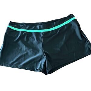 ZeroXPosur  Black Swimsuit Bottoms Shorts Woman XXL Green Band